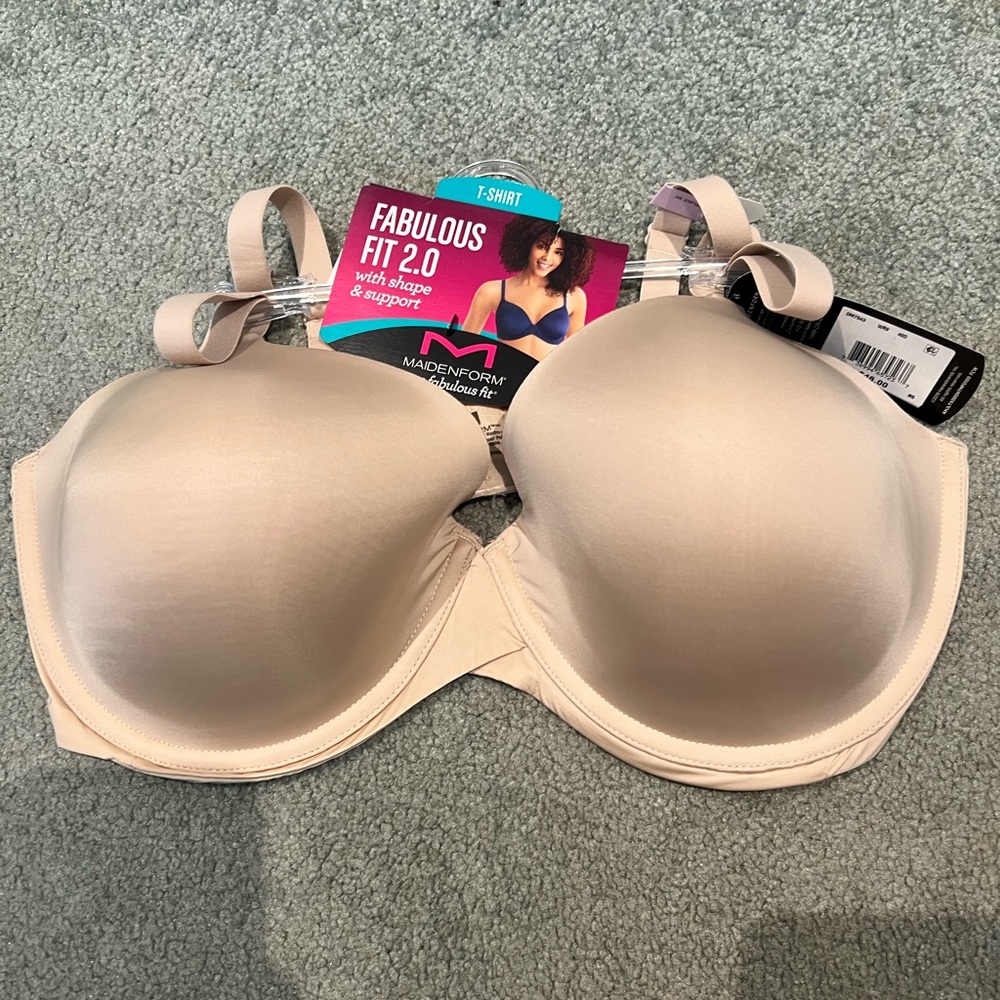 BRAND NEW Maidenform T-Shirt Bra Fabulous Fit 2.0 Tan size 40D